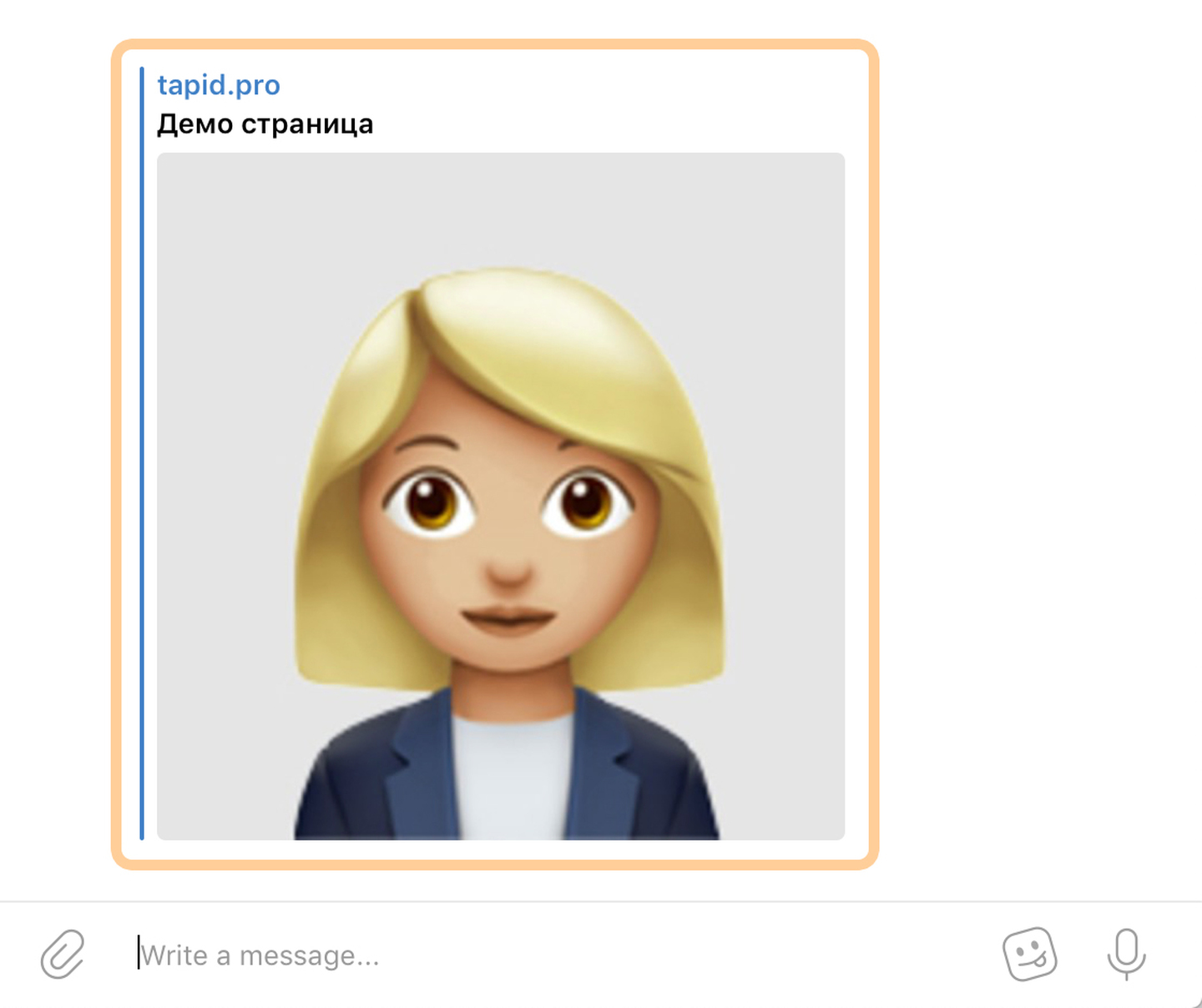 Превью ссылки в мессенджере Telegram